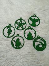 Kit Enfeite de Árvore de Natal em MDF Decoração Natalina Papai Noel Estrelas 12 unidades Kit Enfeite de Árvore de Natal em MDF Decoração Natalina Papai Noel Estrelas 12 unidades