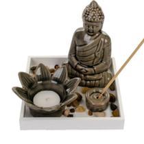 Kit Enfeite De Ceramica 5 Pecas Buda Garden - Destak Presentes