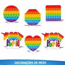 Kit Enfeite de Mesa Festa Pop It - 06pçs - 01 Unidade - Piffer - Rizzo Kit Enfeite de Mesa Festa Pop It - 06pçs - 01 Unidade - Piffer - Rizzo