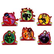 Kit Enfeite de Mesa Miraculous Ladybug Aniversário - 06 unid - Piffer Kit Enfeite de Mesa Miraculous Ladybug Aniversário - 06 unid - Piffer