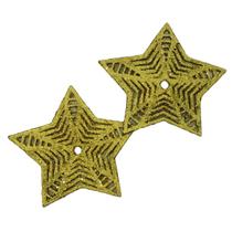 Kit Enfeite De Natal 10 Cm Wincy Com 2 Estrelas Em Glitter Para Árvore De Natal NTA11005