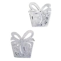 Kit Enfeite De Natal 10 Cm Wincy Com 2 Presentes Em Glitter Decoração Árvore De Natal NTA11006