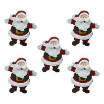 Kit Enfeite Mini Papai Noel Natal EVA com Glitter - 05 unid