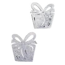 Kit Enfeite Natal 10 Cm Wincy 2 Presentes Em Glitter