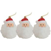 Kit enfeite natal rosto papai noel c/03 10cm x 3pcs (9012003)