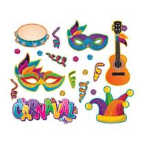Kit Enfeite Painel Carnaval Colorido Pandeiro - 20 unid