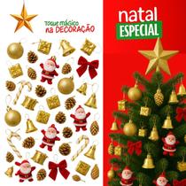 Kit Enfeites de Natal 42 Peças Vermelho Bolas, Sinos, Presentes, Laços e Pinhas Decorativas Kit Enfeites de Natal 42 Peças Vermelho Bolas, Sinos, Presentes, Laços e Pinhas Decorativas