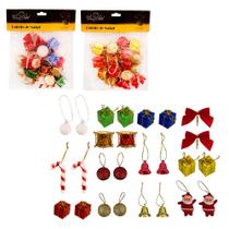 Kit Enfeites de Natal Completo Laço Papai Noel Presentes 20 Itens Kit Enfeites de Natal Completo Laço Papai Noel Presentes 20 Itens