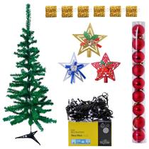 Kit Enfeites Natalinos 44 Peças Árvore de Natal 90cm 80 Galhos Bolas Decorativas Corrente Ponteira Estrela Festão Decoração Casa Escritório Kit Enfeites Natalinos 44 Peças Árvore de Natal 90cm 80 Galhos Bolas Decorativas Corrente Ponteira Estrela Festão Decoração Casa Escritório