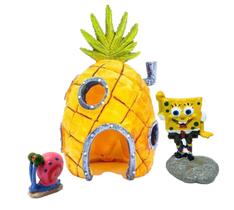 Kit Enfeites Turma do Bob Esponja 3 Peças Para Aquários Kit Enfeites Turma do Bob Esponja 3 Peças Para Aquários