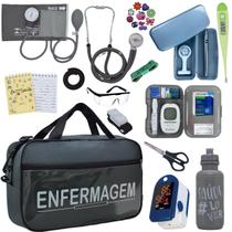 Kit Enfermagem Academico Aparelho Pressao Bolsa Estetoscópio Top