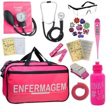 Kit Enfermagem Academico Aparelho Pressao Estetoscópio Bolsa Multi Incoterm