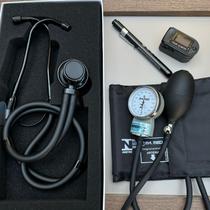 Kit Enfermagem Acadêmico Black Esteto Rappaport Esfigmo Oxímetro Lanterna