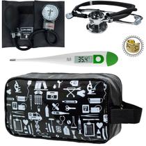 Kit Enfermagem Acadêmico Com Aparelho de Pressão Estetoscópio Rappaport Duplo Estampado Estágio Completo
