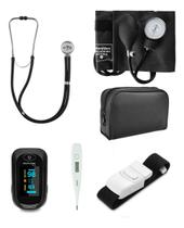 Kit Enfermagem Acadêmico Com Estojo Completo Preto HC377 - Premium