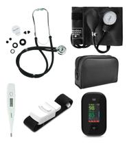 Kit Enfermagem Acadêmico Com Estojo Completo Preto HC377 - Premium