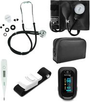 Kit Enfermagem Acadêmico Com Estojo Completo Preto - Premium
