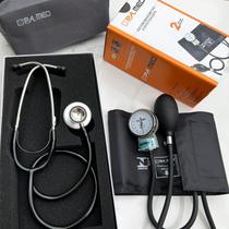Kit Enfermagem Acadêmico Preto Esteto Duosson Esfigmo Com Bolsa P.A Med