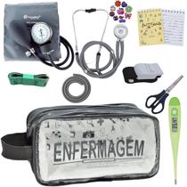 Kit Enfermagem Aparelho de Pressão Estetoscópio Aneroide Transparente Enfermagem Incoterm