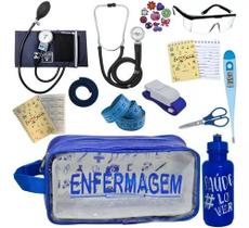 Kit Enfermagem Aparelho de Pressão Estetoscópio Aneroide Transparente Estampado