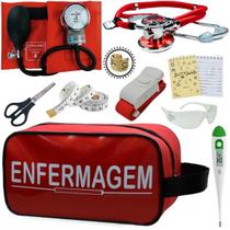 Kit Enfermagem Aparelho de Pressão Estetoscópio Estágio Pa Med