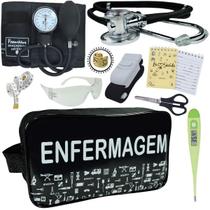 Kit Enfermagem Aparelho de Pressão Estetoscópio Estágio Premium