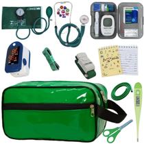 Kit Enfermagem Aparelho de Pressao Manual Estetoscopio Multi Completo Necessaire Estagio Premium