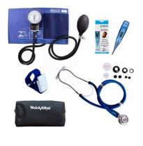 Kit Enfermagem Aparelho + Esteto Garrote Termometro Bolsa