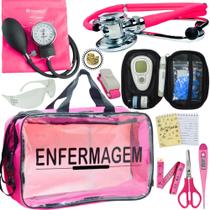 Kit Enfermagem + Aparelho Medidor Glicose Completo Premium