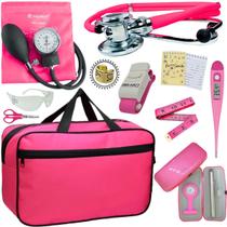 Kit Enfermagem Aparelho Pressao Esteto Academico Completo