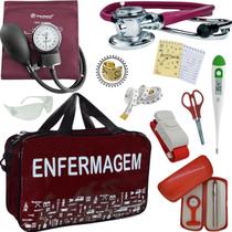 Kit Enfermagem Aparelho Pressao Esteto Academico Completo