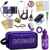 Kit Enfermagem Aparelho Pressão Esteto Necessaire Completa