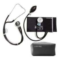 Kit Enfermagem Com Aparelho De Pressão Manual + Estetoscópio Duplo + Bolsa P. A. MED