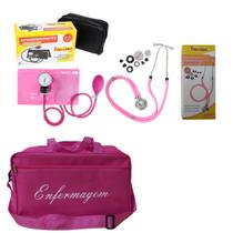 Kit Enfermagem com esteto esfigmo e bolsa Rosa Kit Enfermagem com esteto esfigmo e bolsa Rosa
