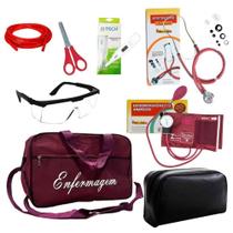 Kit Enfermagem Com Estetoscopio Premium Vinho - Logadu Compras