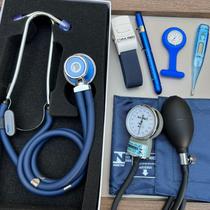 Kit Enfermagem Completo Azul Esteto Rappaport + Esfigmo P.A MED Garrote Lanterna Lapela Kit Enfermagem Completo Azul Esteto Rappaport + Esfigmo P.A MED Garrote Lanterna Lapela