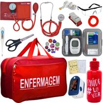 Kit Enfermagem Completo Bolsa Estagio Aparelho Pressao Estetoscopio Esteto Rappaport