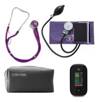 Kit Enfermagem Completo Com Medidor De Pressão Estetoscópio Rappaport PAMED E Oxímetro