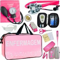 Kit Enfermagem Cores Bolsa Top Premium + Medidor Glicose