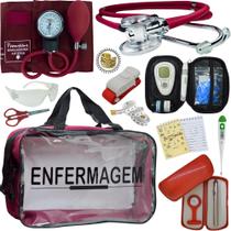 Kit Enfermagem Cores Bolsa Top Premium + Medidor Glicose
