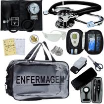 Kit Enfermagem Cores Bolsa Top Premium + Medidor Glicose