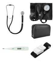 Kit Enfermagem Esfigmo E Rappaport + Termometro + Torniquete