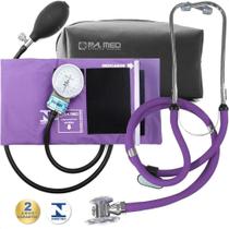 Kit Enfermagem Esfigmomanometro Aparelho De Medir Pressão Arterial + Estetoscópio Rappaport Duplo P. A. MED