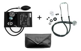 Kit Enfermagem Esfigmomanômetro Aparelho De Medir Pressão Arterial NEW INNOVA + Estetoscópio Rappaport Duplo Premium
