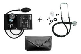 Kit Enfermagem Esfigmomanômetro Aparelho De Medir Pressão Arterial NEW INNOVA + Estetoscópio Rappaport Duplo Premium