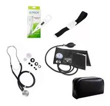 Kit Enfermagem Esfigmomanômetro Esteto Garrote Termometro