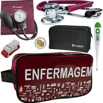Kit Enfermagem Estágio Com Aparelho de Pressão Estetoscópio Rappaport Duplo Acadêmico Completo
