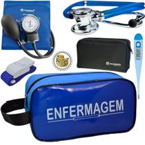 Kit Enfermagem Estágio Com Aparelho de Pressão Estetoscópio Rappaport Duplo Acadêmico Completo