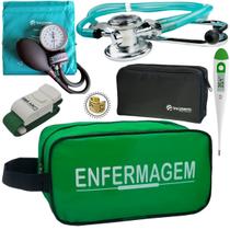 Kit Enfermagem Estágio Com Aparelho de Pressão Estetoscópio Rappaport Duplo Acadêmico Completo