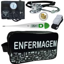 Kit Enfermagem Estágio Com Aparelho de Pressão Estetoscópio Rappaport Duplo Acadêmico Completo